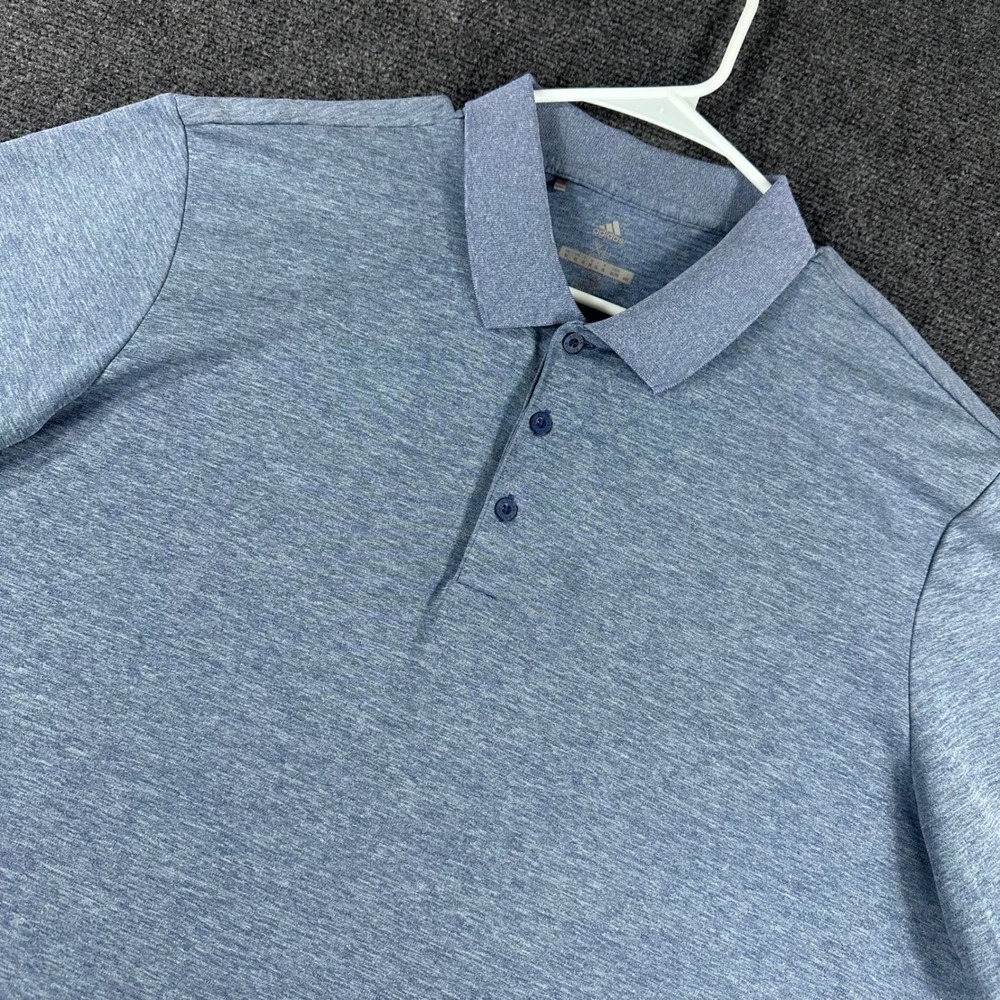 Adidas Polo Shirt Mens XL Extra Large Blue Heathered Golf Performance (CY2165)